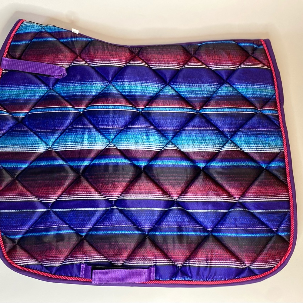 Blue and Purple Quilted Equestrian Pad